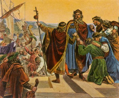 Barbarossa tar farvel når han drar på korstoget, 1189, 1936. av Unbekannt