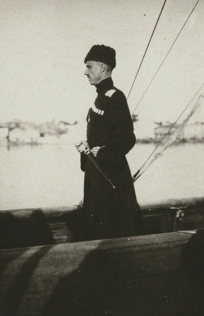 Baron Pyotr Nikolayevich Wrangel på yachten Lucullus. Lemnos, 1921. av Unbekannt