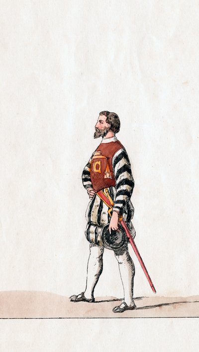 Baron, kostymedesign for Shakespeares skuespill, Henry VIII, 1800-tallet av Unbekannt