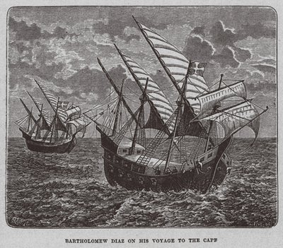 Bartholomew Diaz på sin reise til Sør-Afrika, 1878 av Unbekannt
