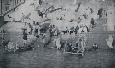 Bading ved Benares, 1924 av Unbekannt