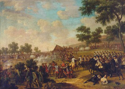 Slagscene fra syvårskrigen, andre halvdel av 1700-tallet. av Unbekannt