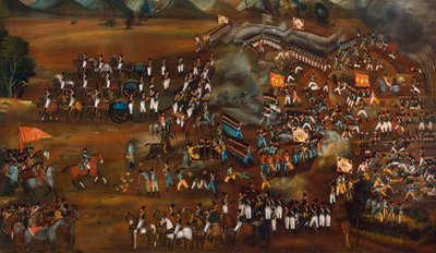 Kamp mellom persere og russere nær Sultanabad, 13. februar 1812 c1815 av Unbekannt