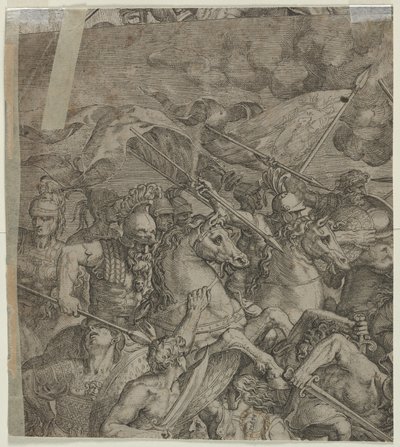 Battle of the Milvian Bridge fragment verso, 1500-tallet. av Unbekannt
