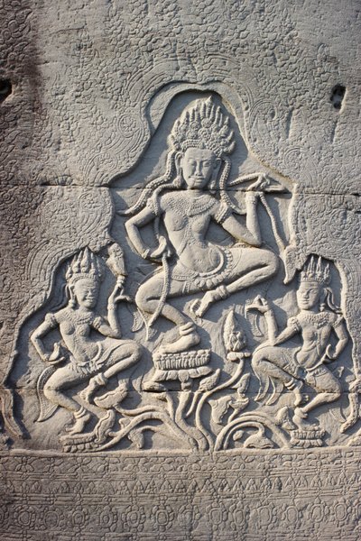 Bayon Celestial Dancers Carved into a Pillar, Siem Reap, Kambodsja av Unbekannt