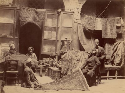 Basar, teppehandlere, 1870-tallet. av Unbekannt