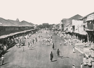 Basarscene, innfødte kvartal, Calcutta, India, 1895. av Unbekannt