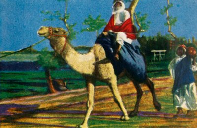 Beduiner som rir på en kamel, Egypt, c1928. av Unbekannt