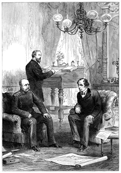 Benjamin Disraeli 1804-1881 møte med Otto von Bismarck 1815-1898, Berlin, 1878 av Unbekannt