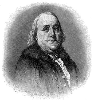 Benjamin Franklin , amerikansk vitenskapsmann, oppfinner og statsmann fra 1700-tallet, 1901 av Unbekannt