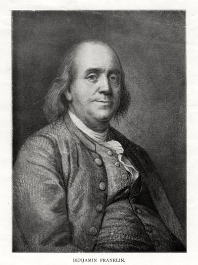 Benjamin Franklin , amerikansk statsmann, skriver og vitenskapsmann, 1900-tallet av Unbekannt