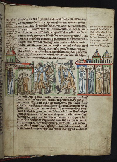 Bernard av Clairvaux sender munker til datterhus, cisterciensermunker, 1249-1250. av Unbekannt
