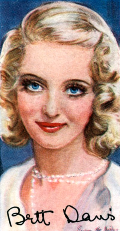 Bette Davis, 1908-1989, to ganger Oscar-vinnende amerikansk skuespillerinne, 1900-tallet av Unbekannt