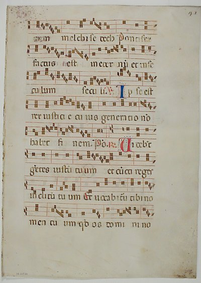 Bifolium fra et antifonarium, italiensk, 1300-tallet. av Unbekannt