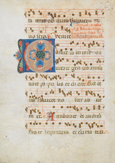 Bifolium med initial C, fra et antifonarium, italiensk, ca. 1320. av Unbekannt