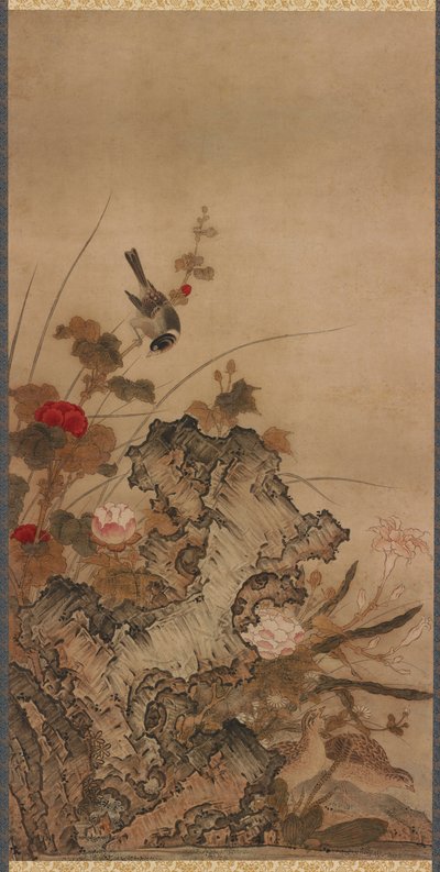 Fugler og blomster, Edo-perioden, 1700-tallet. av Unbekannt