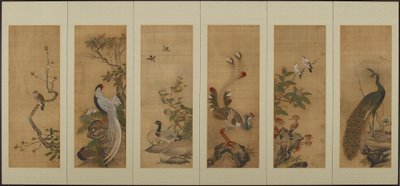 Fugler og blomster, Edo-perioden, 1700-tallet. av Unbekannt