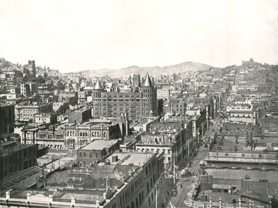 Fugleperspektiv fra tårnet til Chronicle Building, San Francisco, USA, 1895. av Unbekannt