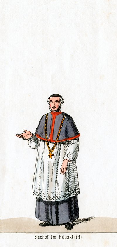 Biskop i husets kjole, kostymedesign for Shakespeares skuespill, Henry VIII, 1800-tallet av Unbekannt