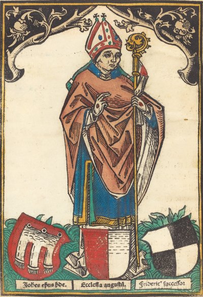 Biskop av Augsburg med tre våpenskjold, ca. 1485. av Unbekannt