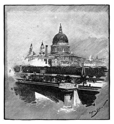 Blackfriars Bridge og St Pauls Cathedral, London av Unbekannt
