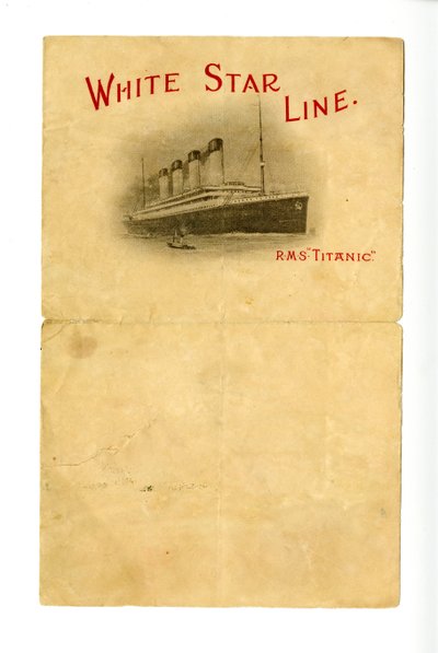 Tom R.M.S Titanic -skrivesaker [gitt til hordene av en ukjent overlevende], ca. 1912 av Unbekannt