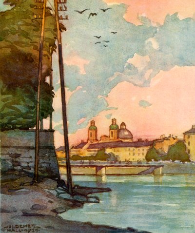Blick auf Die Innbrucke, Overlooking the River Inn, c1929. av Unbekannt