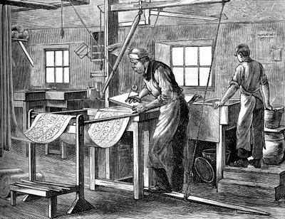 Blokker skrivere på jobb, c1880 av Unbekannt