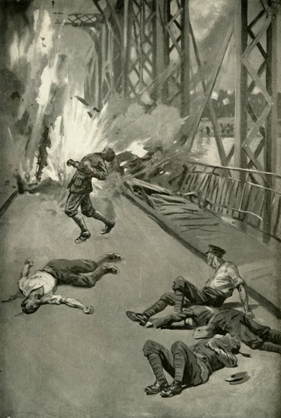 Blåser opp en bro over Aisne ved Soissons, 1919. av Unbekannt