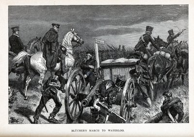 Blüchers Marsh til Waterloo, 1882 av Unbekannt