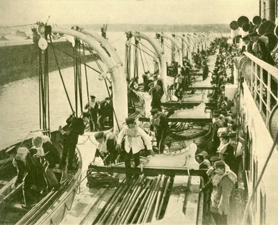 Båtøvelse ombord på Aquitania., c1930. av Unbekannt