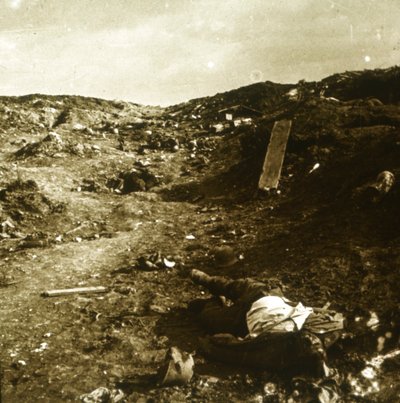 Kropp, skyttergraver på frontlinjen, Somme, Nord-Frankrike, c1916-c1918 av Unbekannt