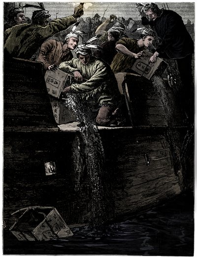 Boston Tea Party, 26. desember 1773 av Unbekannt