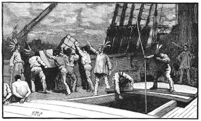 Boston Tea Party, 26. desember 1773 av Unbekannt