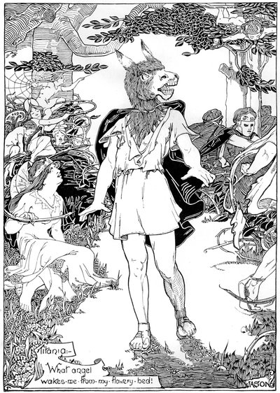 Nederst i scenen fra William Shakespeares Midsummer Night