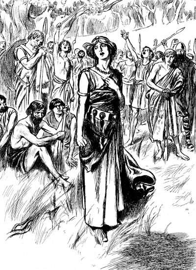 Boudicca Boadicea britiske dronning av Iceni fra det første århundre, samlet troppene sine, ca 1900 av Unbekannt