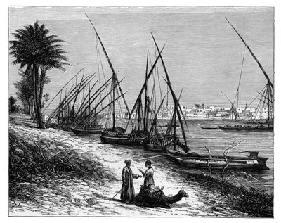 Boulak ved Nilen, Kairo, Egypt, ca 1890 av Unbekannt