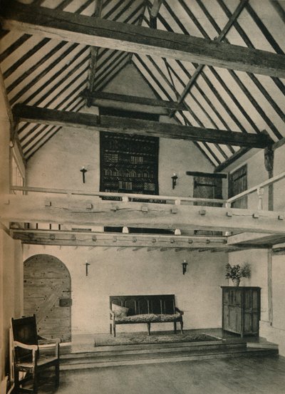 Boxhurst Farm, Kent: End of Dance Room. Restaurert og omgjort av Oliver Hill, c1928 av Unbekannt