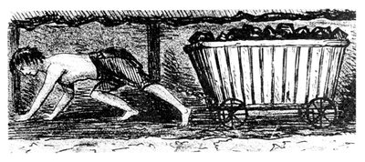 Gutteputter tegner en lastebil som inneholder kull langs en 24 tommer høy søm, Halifax, Yorkshire, 1848 av Unbekannt
