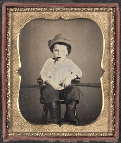 Gutt med sigar, ca. 1855. av Unbekannt