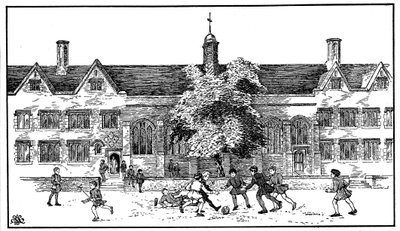 Gutter i Tudor-tider spiller fotball på Berkhamsted Grammar School, Hertfordshire av Unbekannt