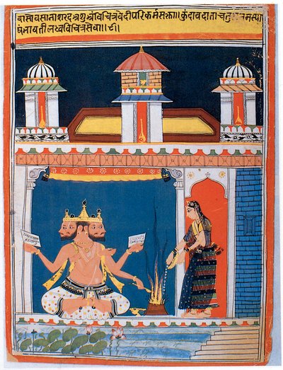 Brahma mottar et tilbud etter 1700-tallet av Unbekannt
