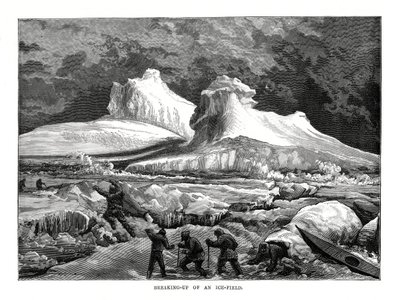 Oppbryting av et isfelt, 1877 av Unbekannt