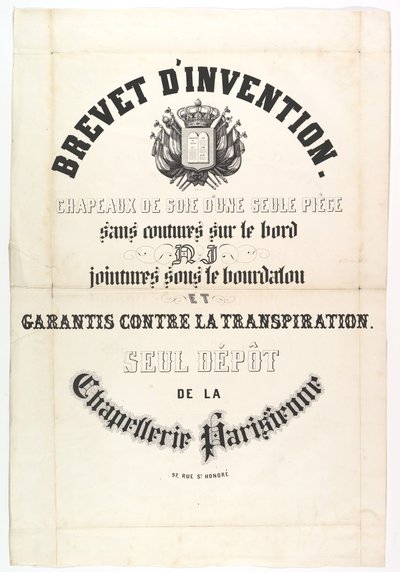 Patentere. Silkehatter i ett stykke..., 1800-tallet. av Unbekannt