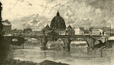Bridge of St. Angelo, Roma, 1890. av Unbekannt