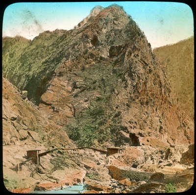 Bro over Sutleij-elven, Wanga, India, slutten av 1800- eller begynnelsen av 1900-tallet av Unbekannt