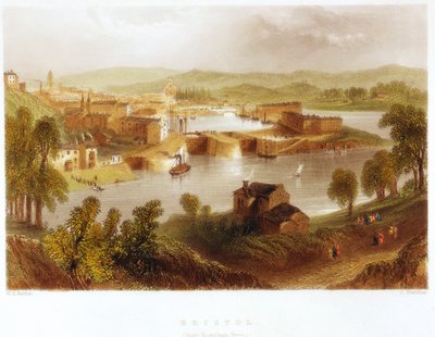 Bristol fra Rownham Ferry, 1841 av Unbekannt