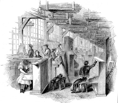 Broadwoods pianofabrikk, Horseferry Road, Westminster, London, 1842 av Unbekannt