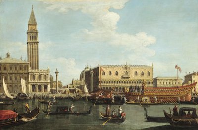 Bucintoro ved brygga i Venezia på oppstandelsens dag av Unbekannt