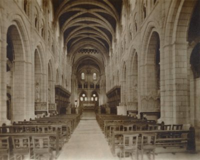 Buckfast Abbey Church, interiør, slutten av 1800-begynnelsen av 1900-tallet av Unbekannt